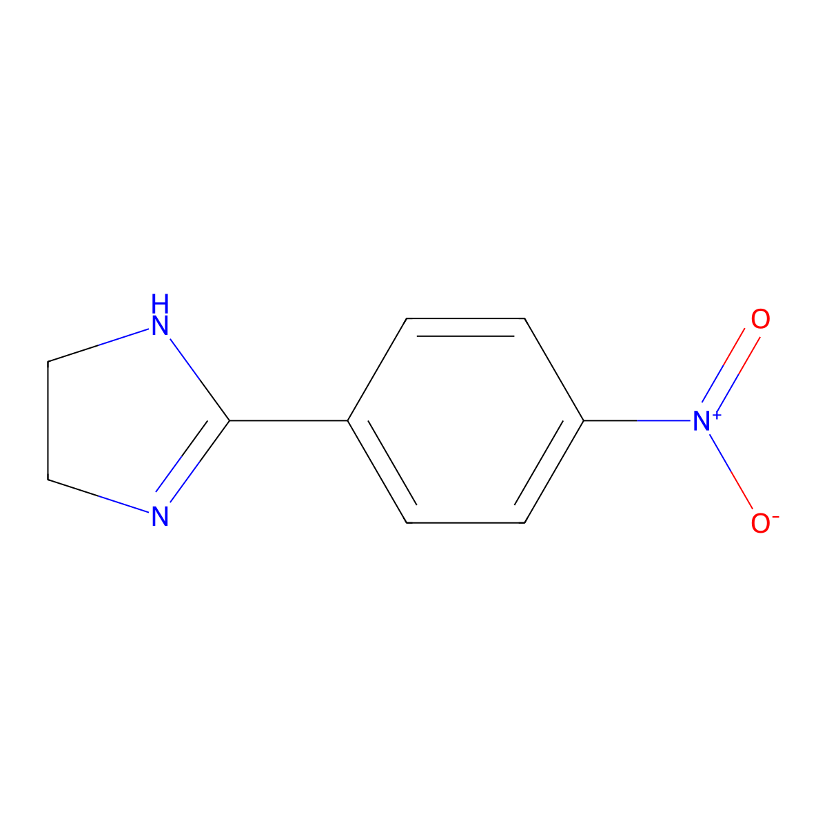 2-(4-nitrophenyl)-4,5-dihydro-1H-imidazole molecular structure, CAS 61033-70-3