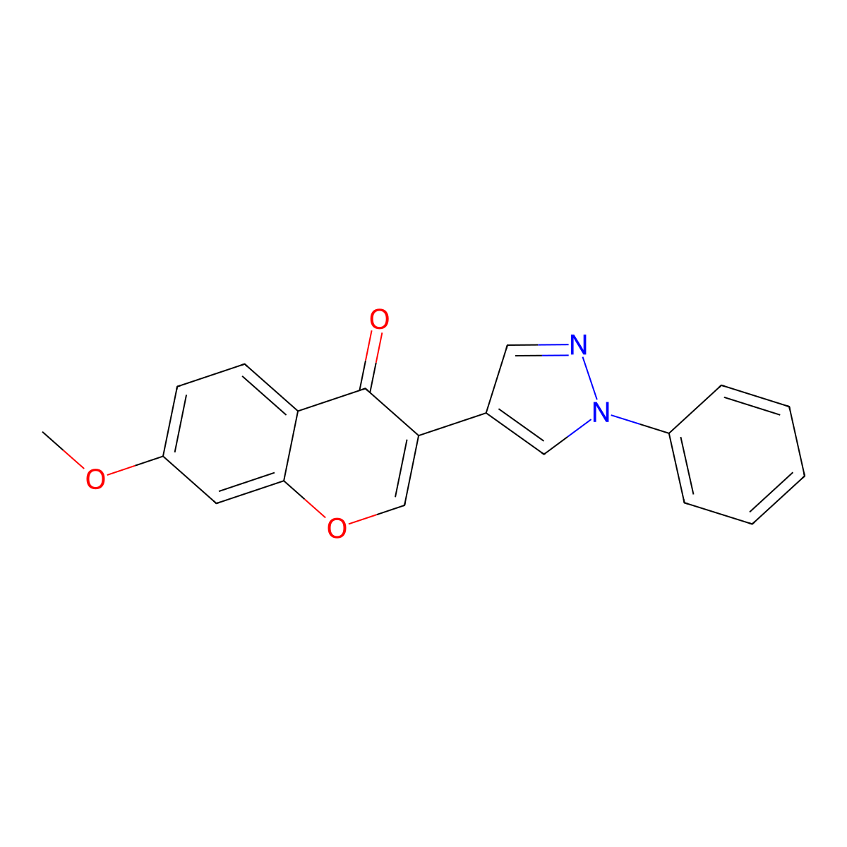 7-methoxy-3-(1-phenyl-1H-pyrazol-4-yl)-4H-chromen-4-one molecular structure, CAS 61034-10-4