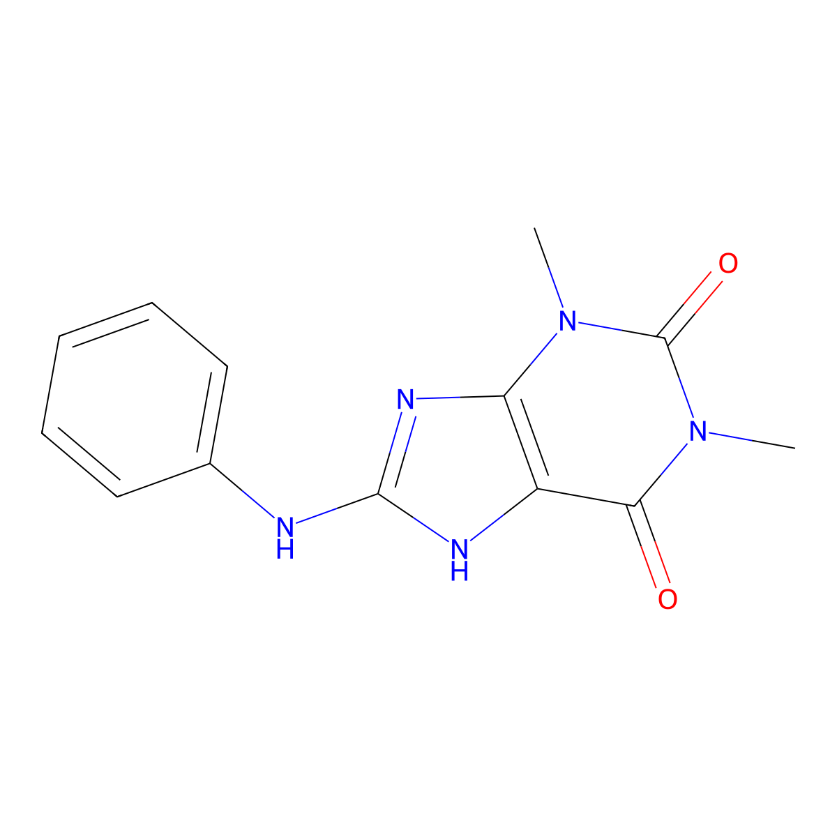 8-anilino-1,3-dimethyl-3,7-dihydro-1H-purine-2,6-dione molecular structure, CAS 61034-15-9