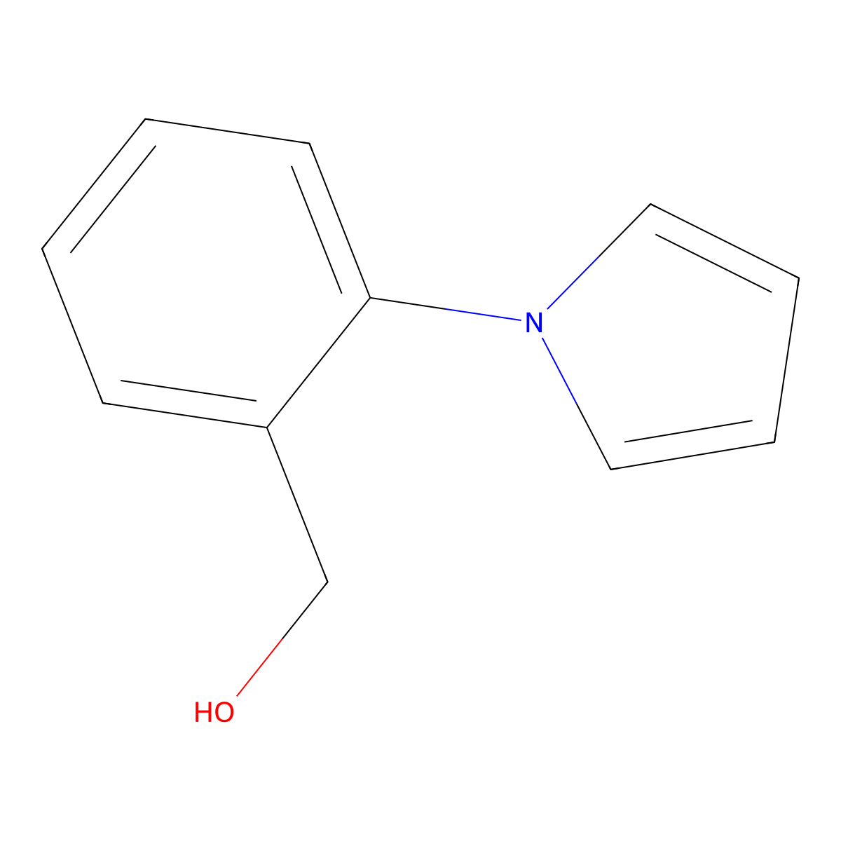 (2-(1H-pyrrol-1-yl)phenyl)methanol molecular structure, CAS 61034-86-4