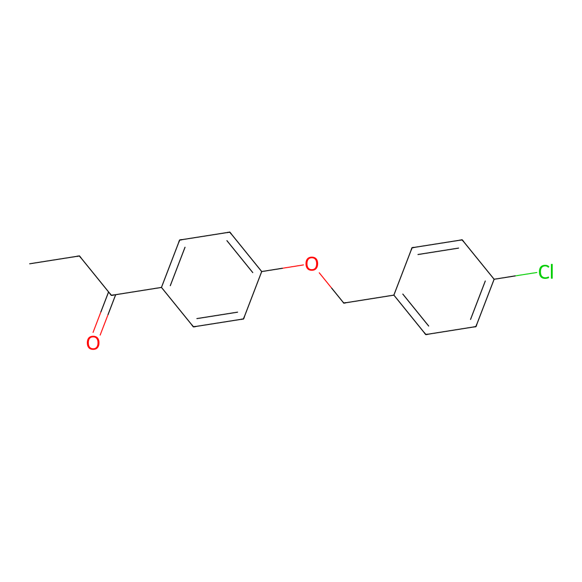 1-Propanone, 1-[4-[(4-chlorophenyl)methoxy]phenyl]- molecular structure, CAS 61035-75-4