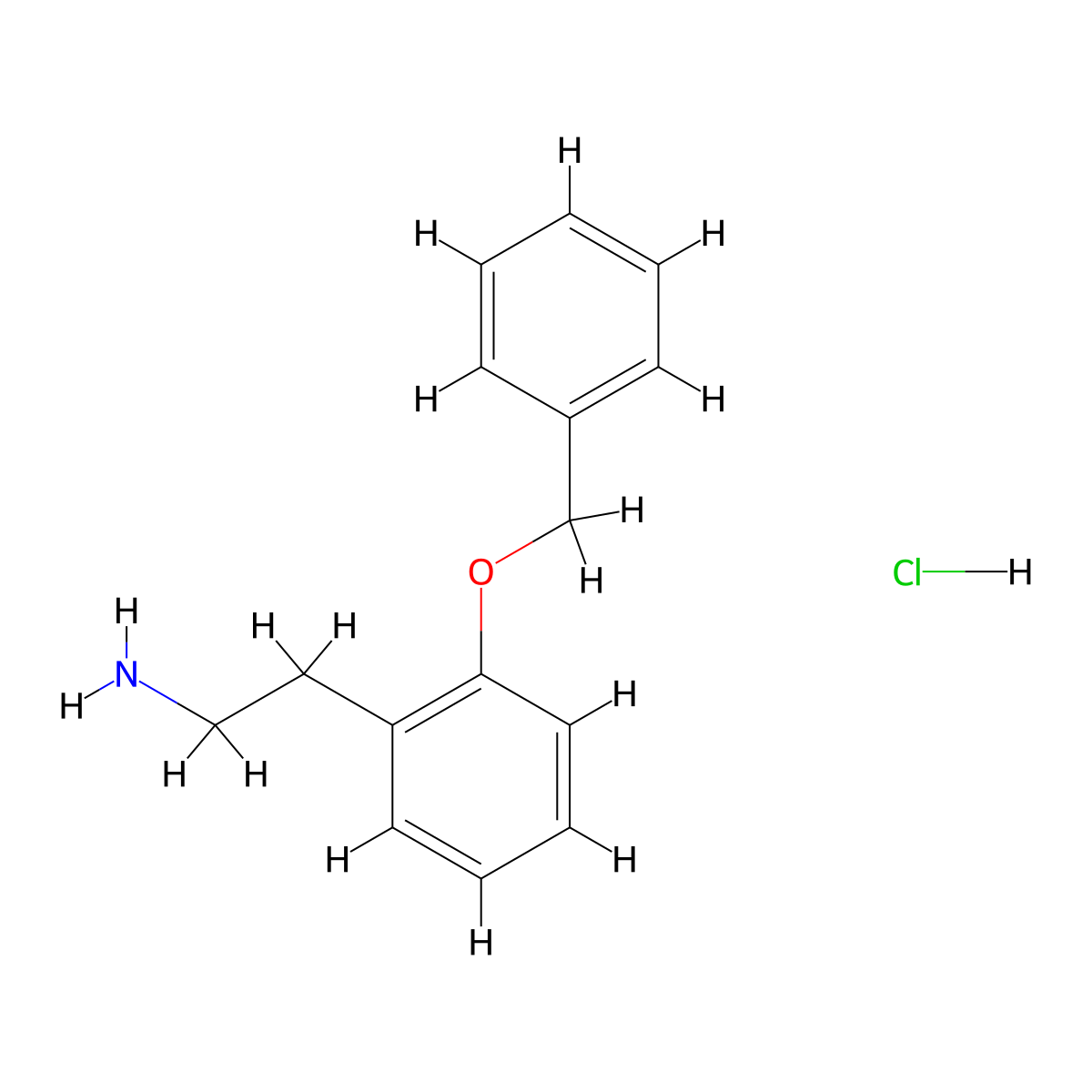Benzeneethanamine, 2-(phenylmethoxy)-, hydrochloride molecular structure, CAS 61035-94-7