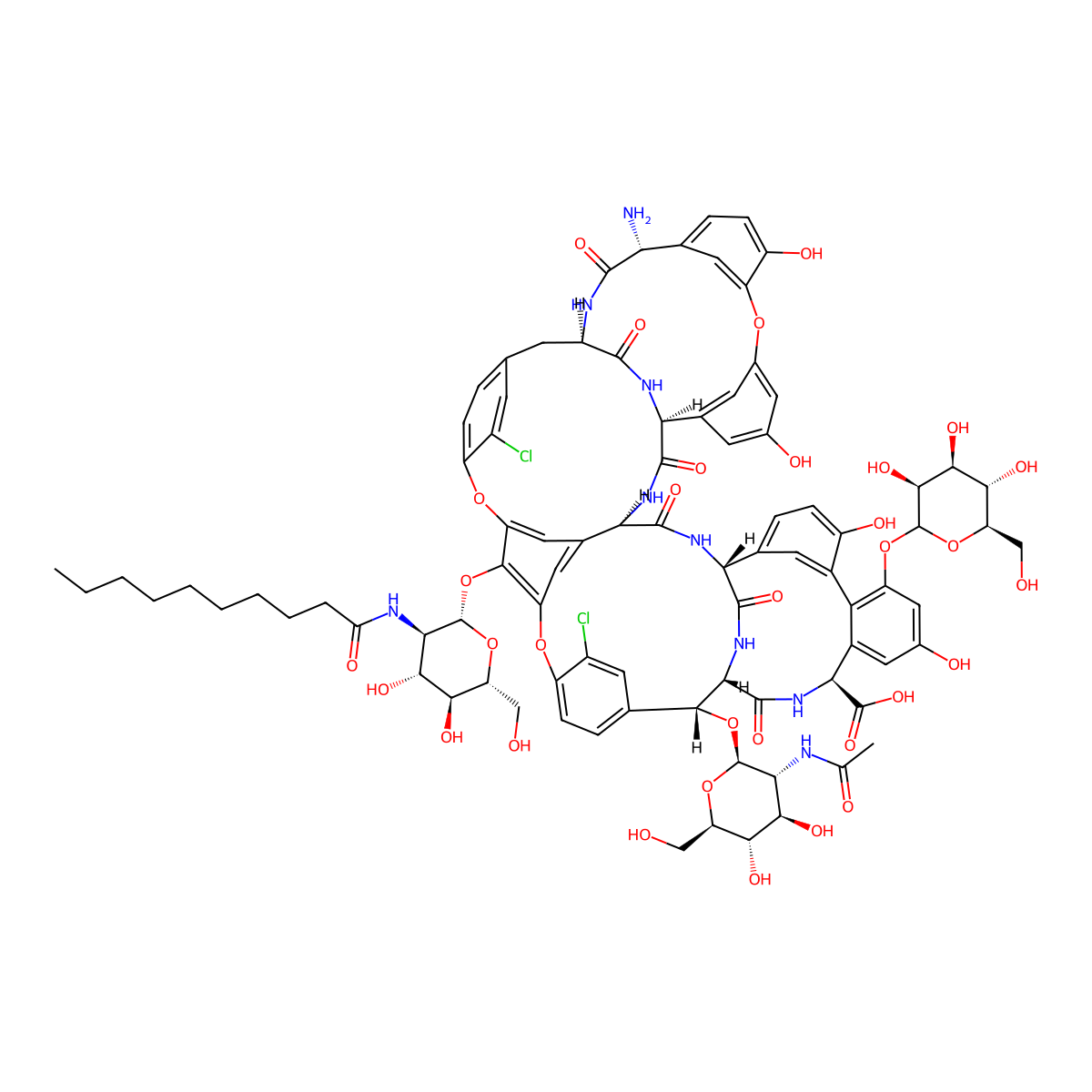 Teicoplanin molecular structure, CAS 61036-62-2