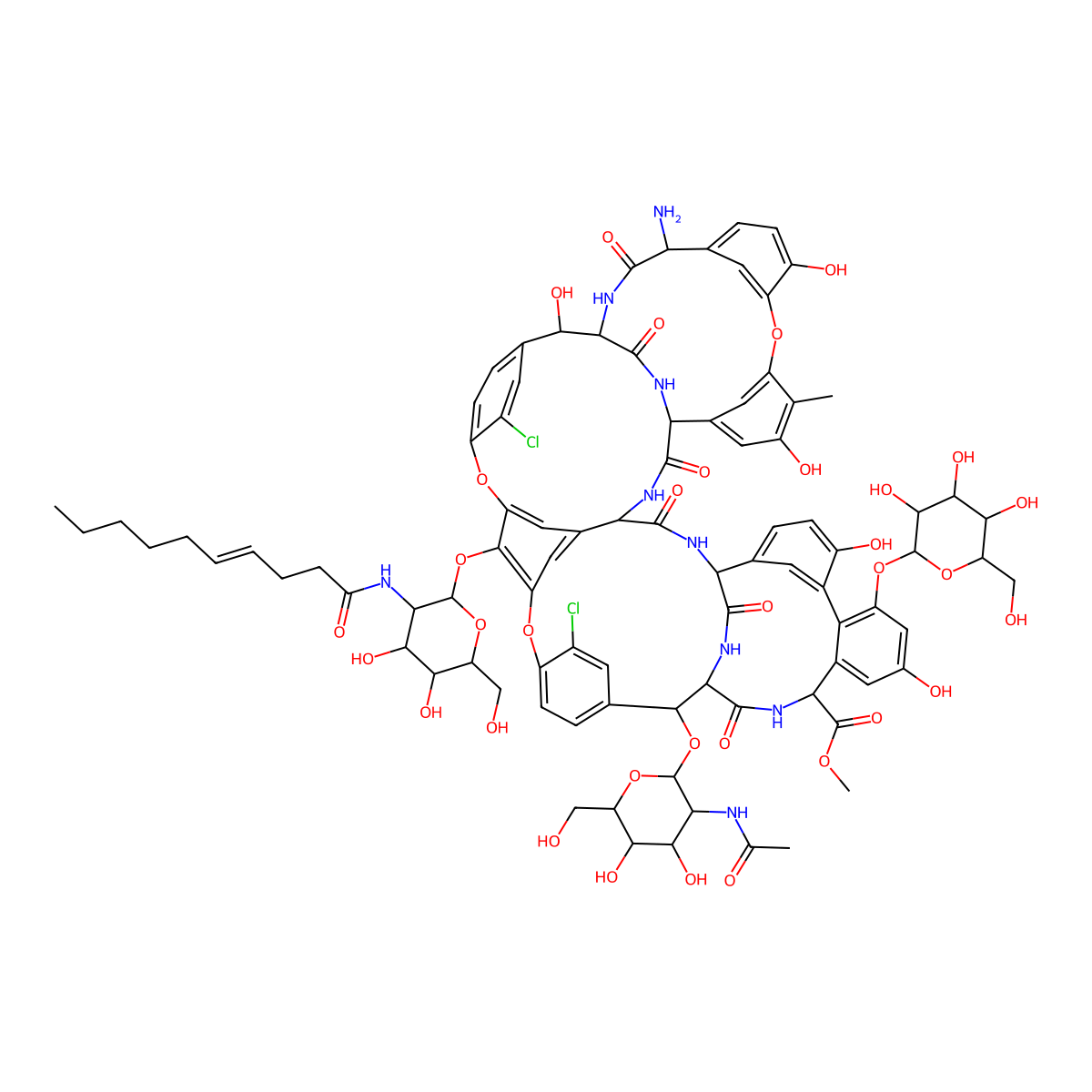 Teicoplanin A 2 molecular structure, CAS 61036-64-4
