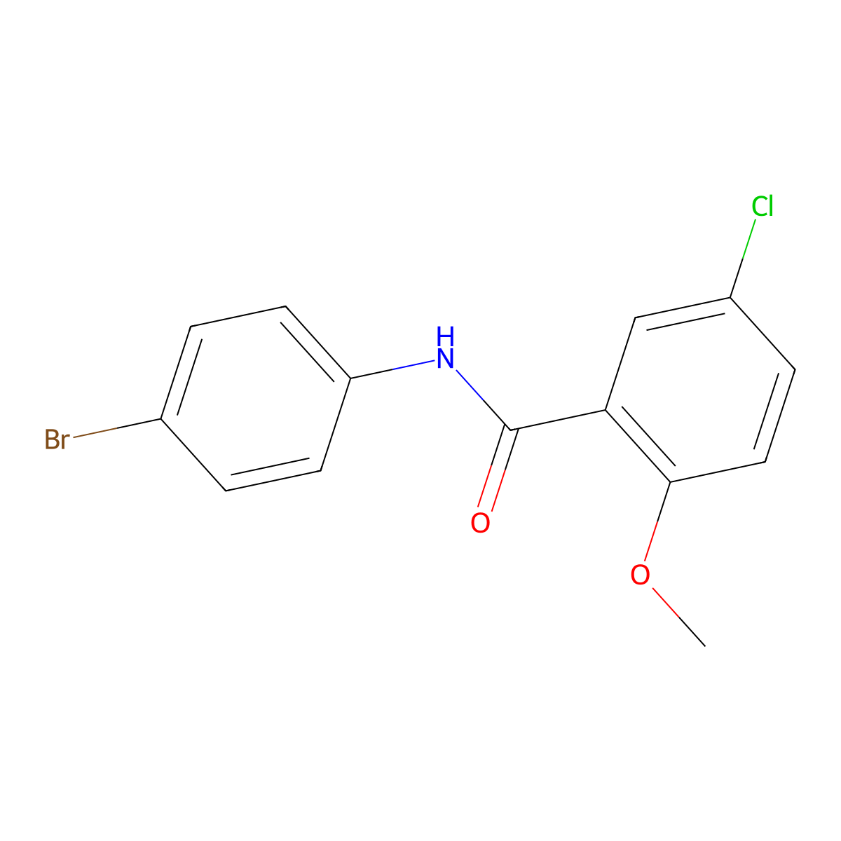 N-(4-bromophenyl)-5-chloro-2-methoxybenzamide molecular structure, CAS 6104-00-3