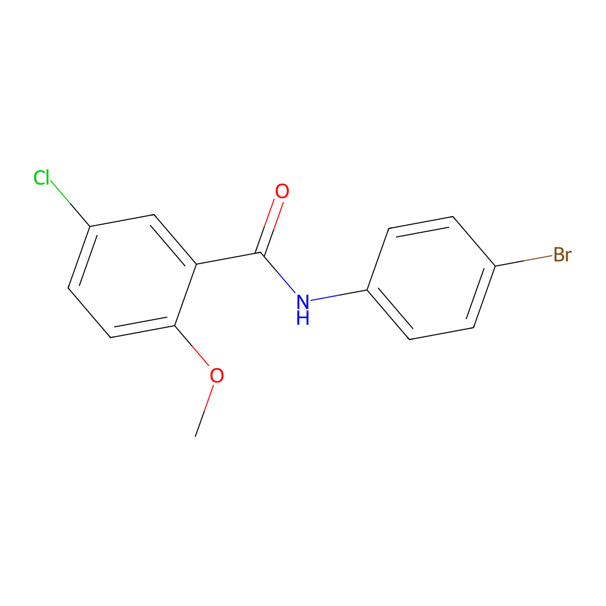 N-(4-bromophenyl)-5-chloro-2-methoxybenzamide molecular structure, CAS 6104-00-3