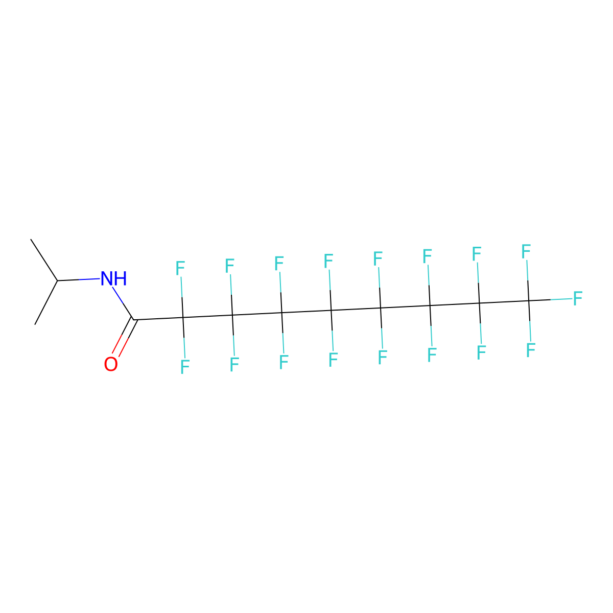 2,2,3,3,4,4,5,5,6,6,7,7,8,8,9,9,9-Heptadecafluoro-N-(propan-2-yl)nonanamide molecular structure, CAS 6104-22-9