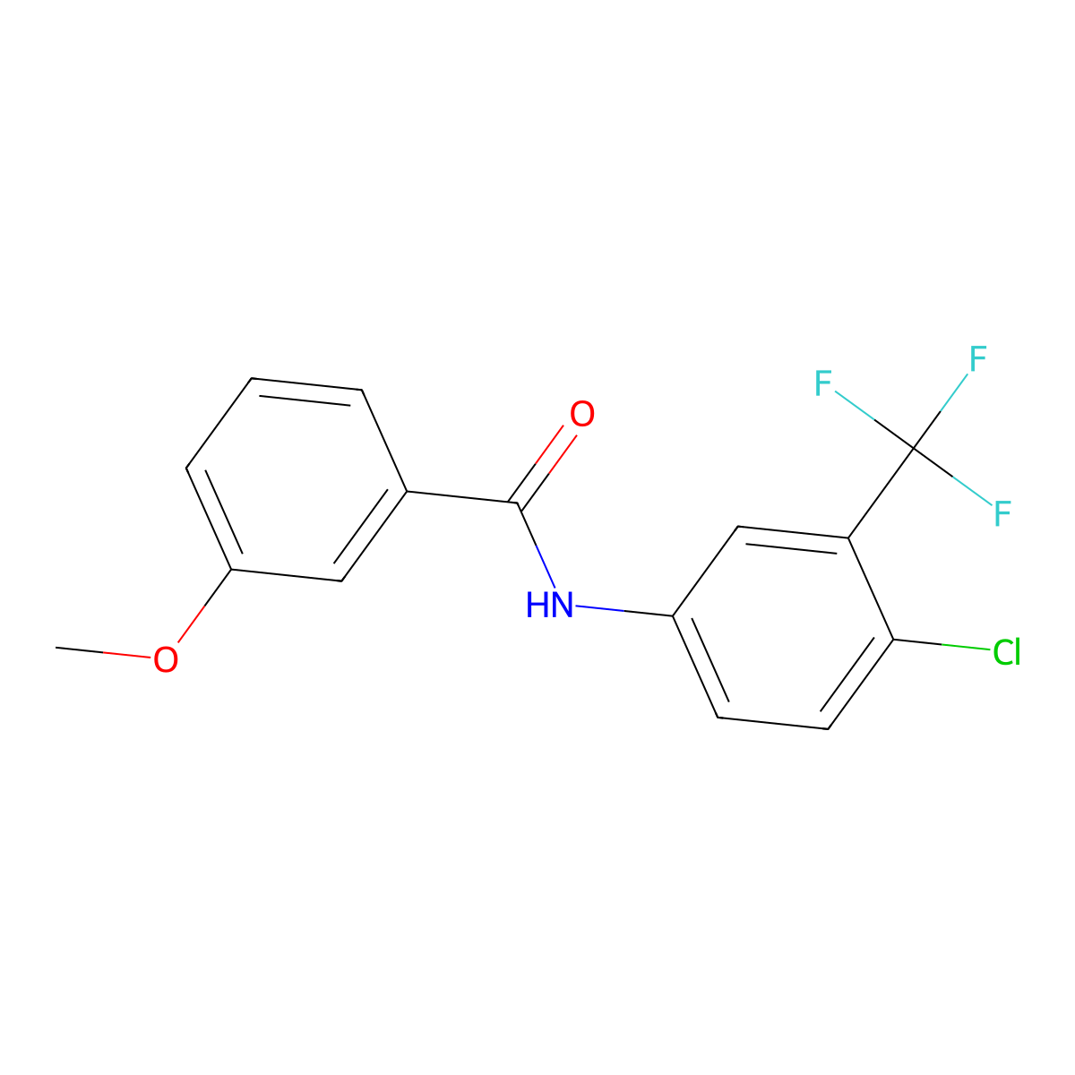 N-[4-chloro-3-(trifluoromethyl)phenyl]-3-methoxybenzamide molecular structure, CAS 6104-24-1