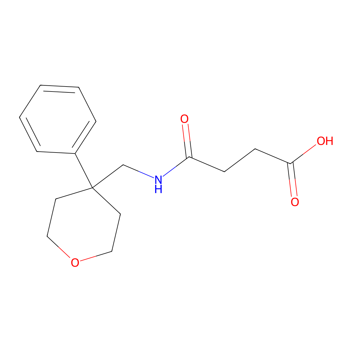 4-Oxo-4-[(4-phenyloxan-4-yl)methylamino]butanoic acid molecular structure, CAS 6104-83-2