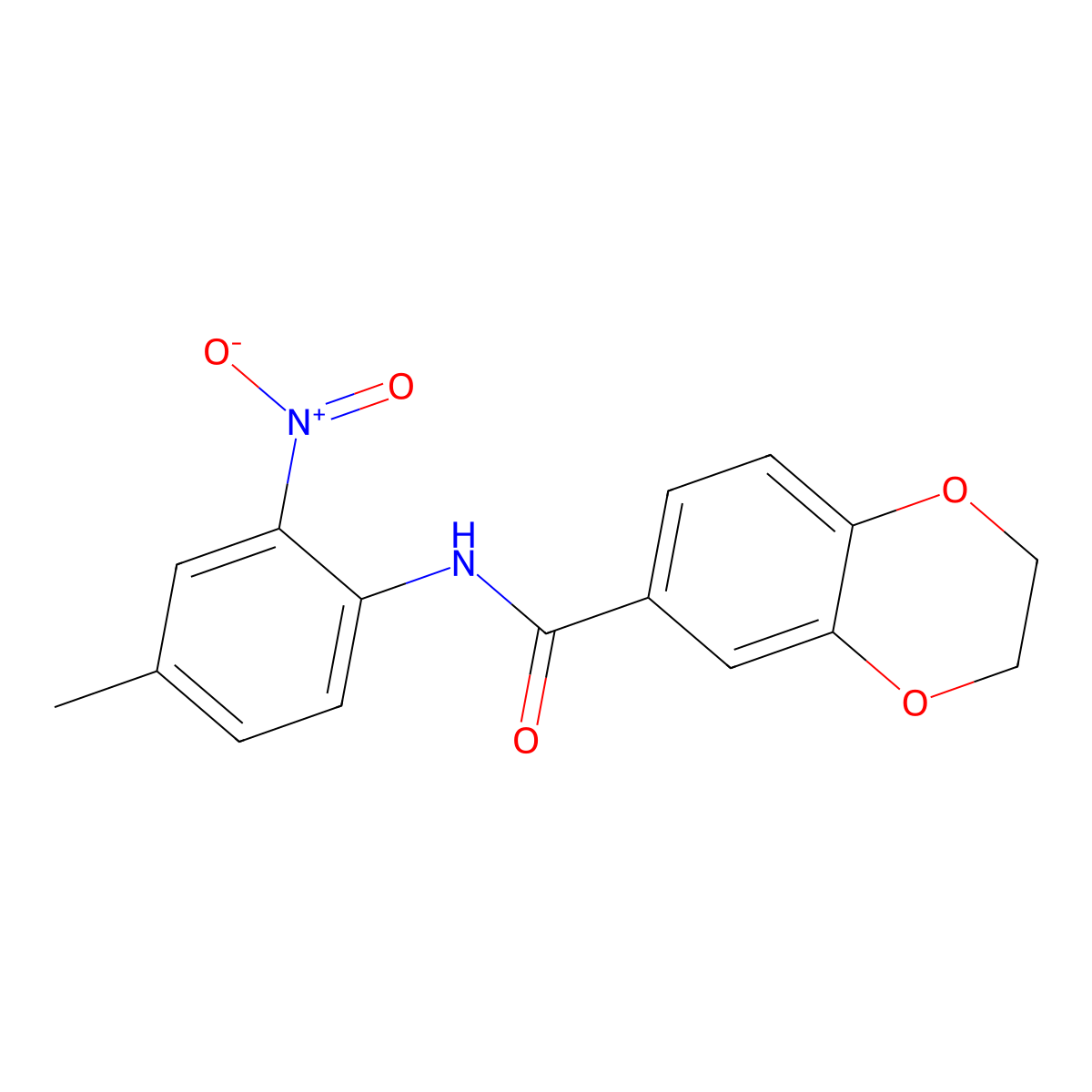 N-(4-methyl-2-nitrophenyl)-2,3-dihydro-1,4-benzodioxine-6-carboxamide molecular structure, CAS 6104-96-7
