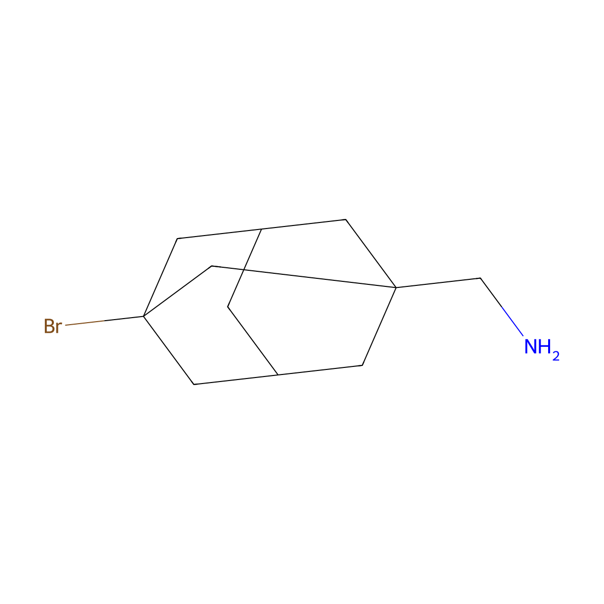 (3-Bromoadamantan-1-yl)methanamine molecular structure, CAS 61040-00-4