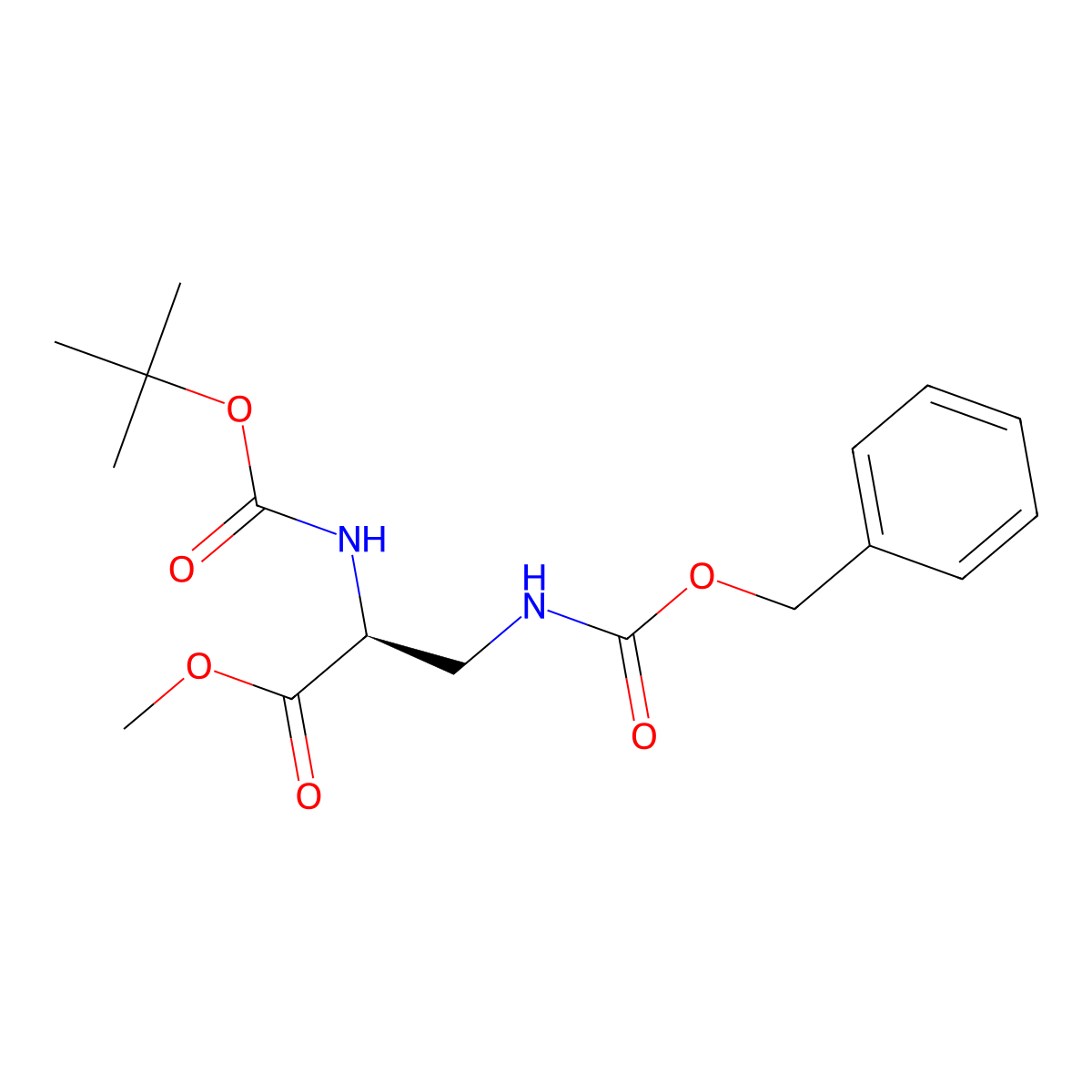 Methyl (2S)-3-{[(benzyloxy)carbonyl]amino}-2-{[(tert-butoxy)carbonyl]amino}propanoate molecular structure, CAS 61040-22-0