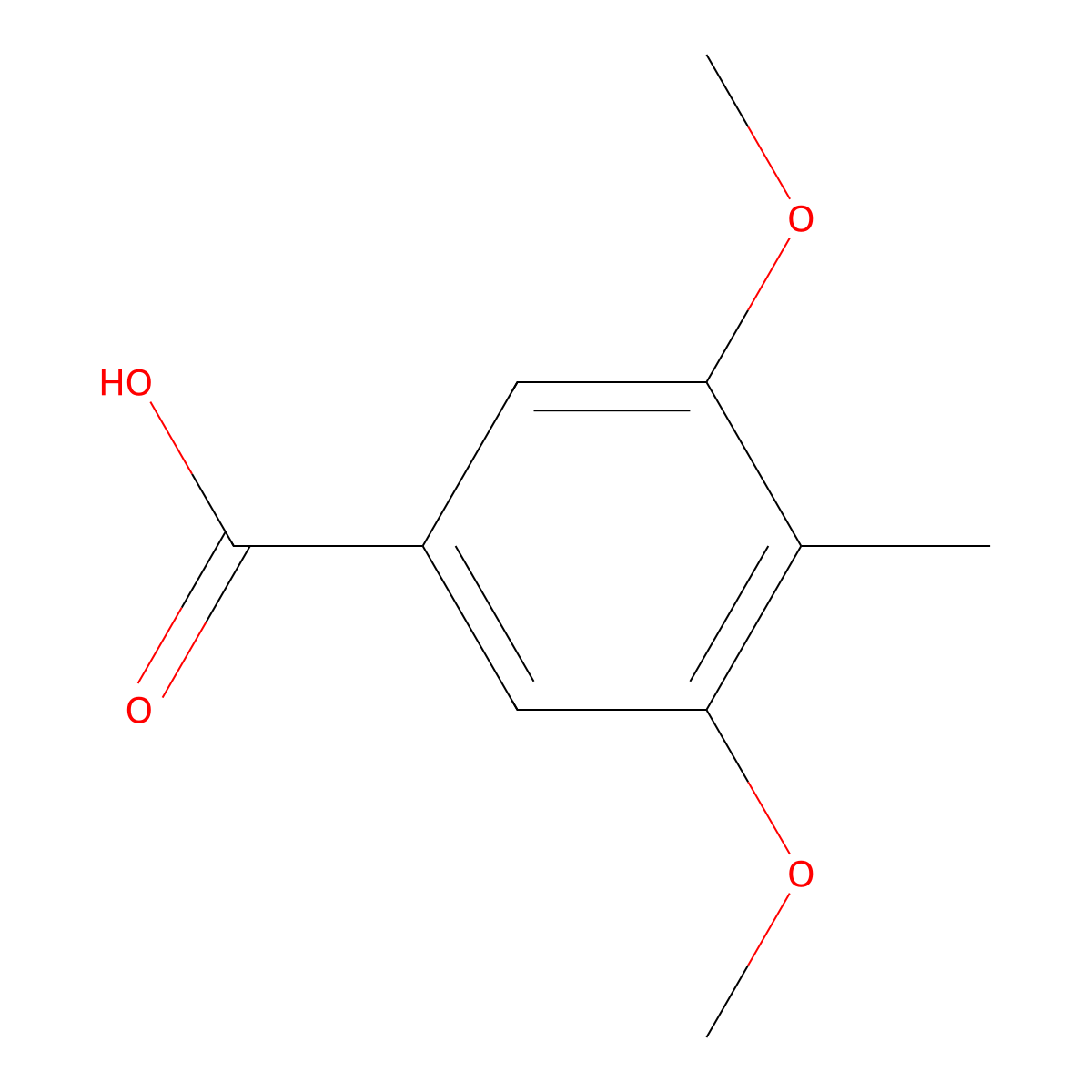 3,5-Dimethoxy-4-methylbenzoic acid molecular structure, CAS 61040-81-1