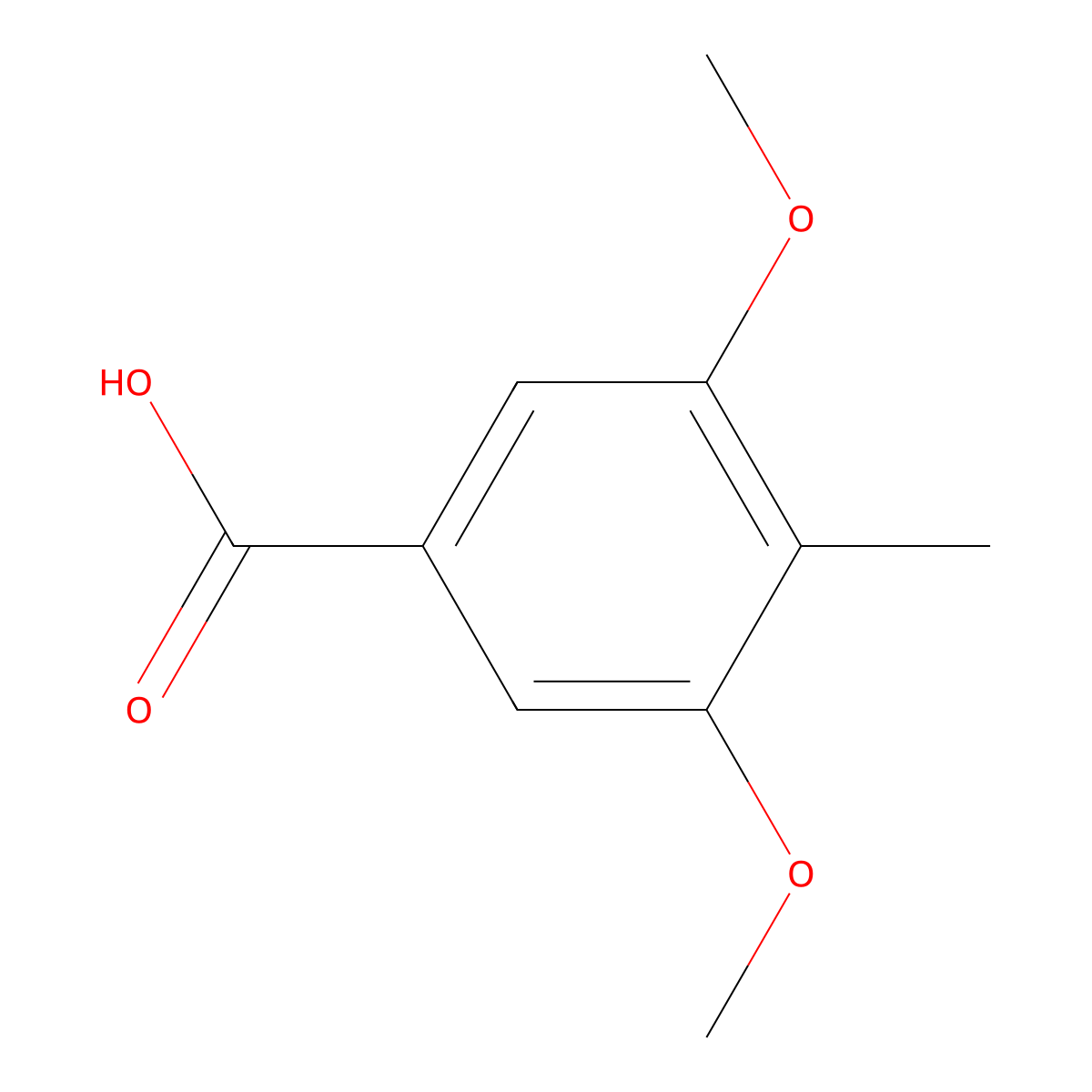 3,5-Dimethoxy-4-methylbenzoic acid molecular structure, CAS 61040-81-1