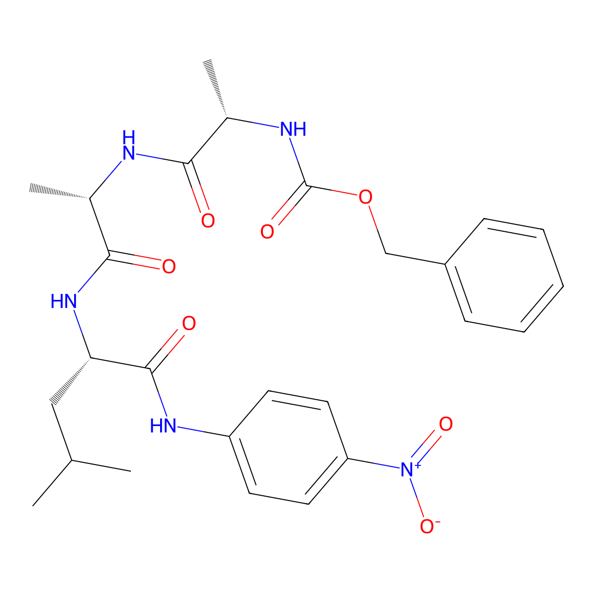 Z-Ala-ala-leu-pna molecular structure, CAS 61043-33-2