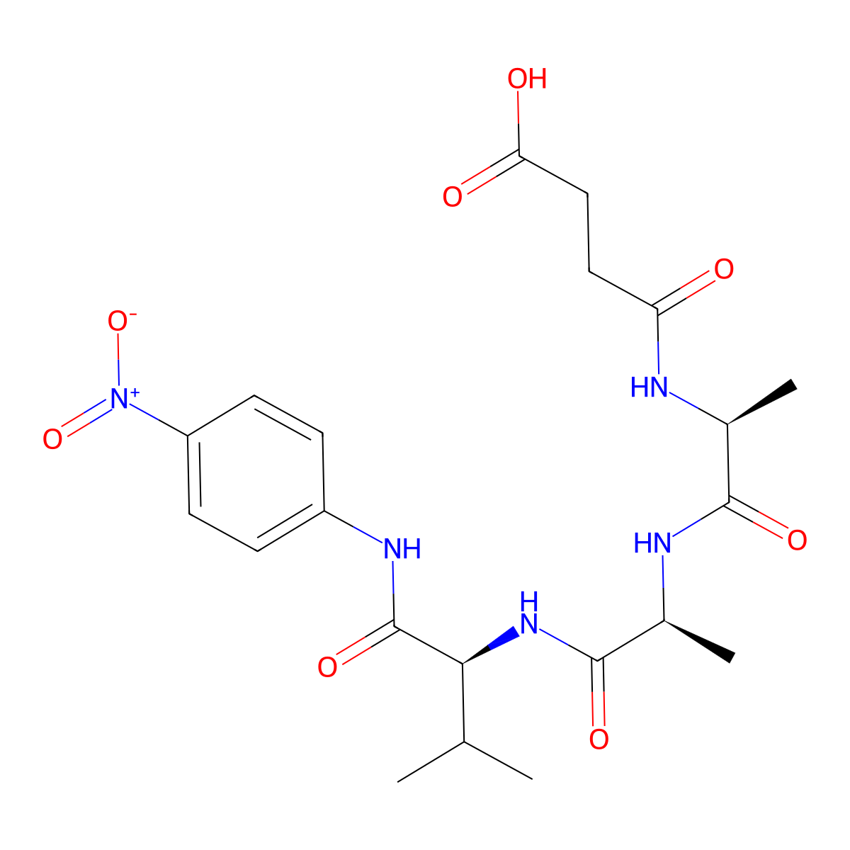 Suc-Ala-Ala-Val-pNA molecular structure, CAS 61043-47-8