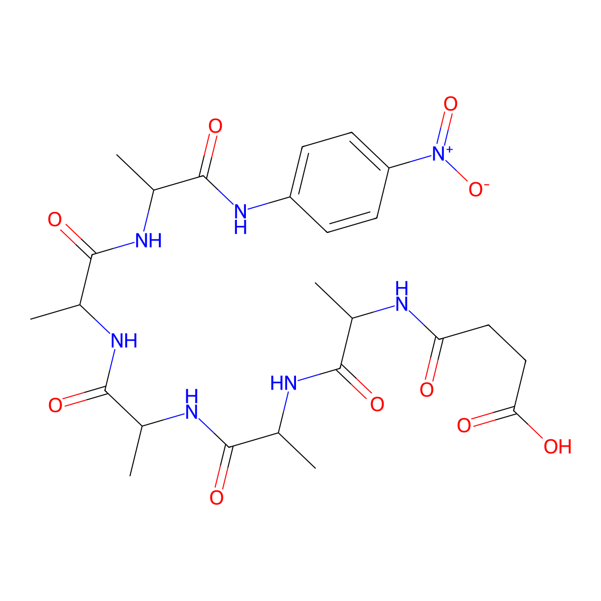 Suc-ala-ala-ala-ala-ala-pna molecular structure, CAS 61043-68-3