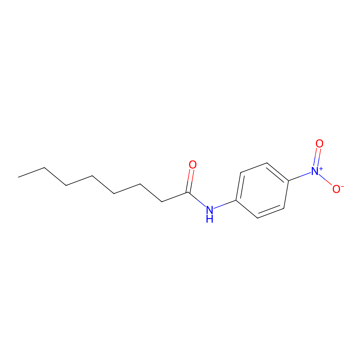 Octanamide, N-(4-nitrophenyl)- molecular structure, CAS 61043-73-0