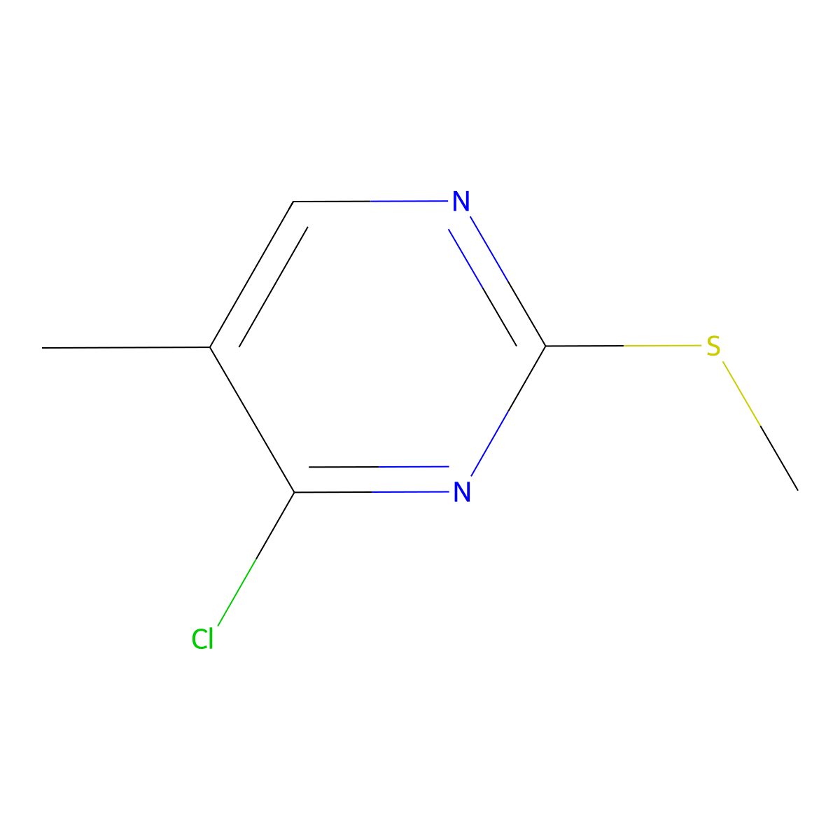4-Chloro-5-methyl-2-(methylthio)pyrimidine molecular structure, CAS 61044-96-0