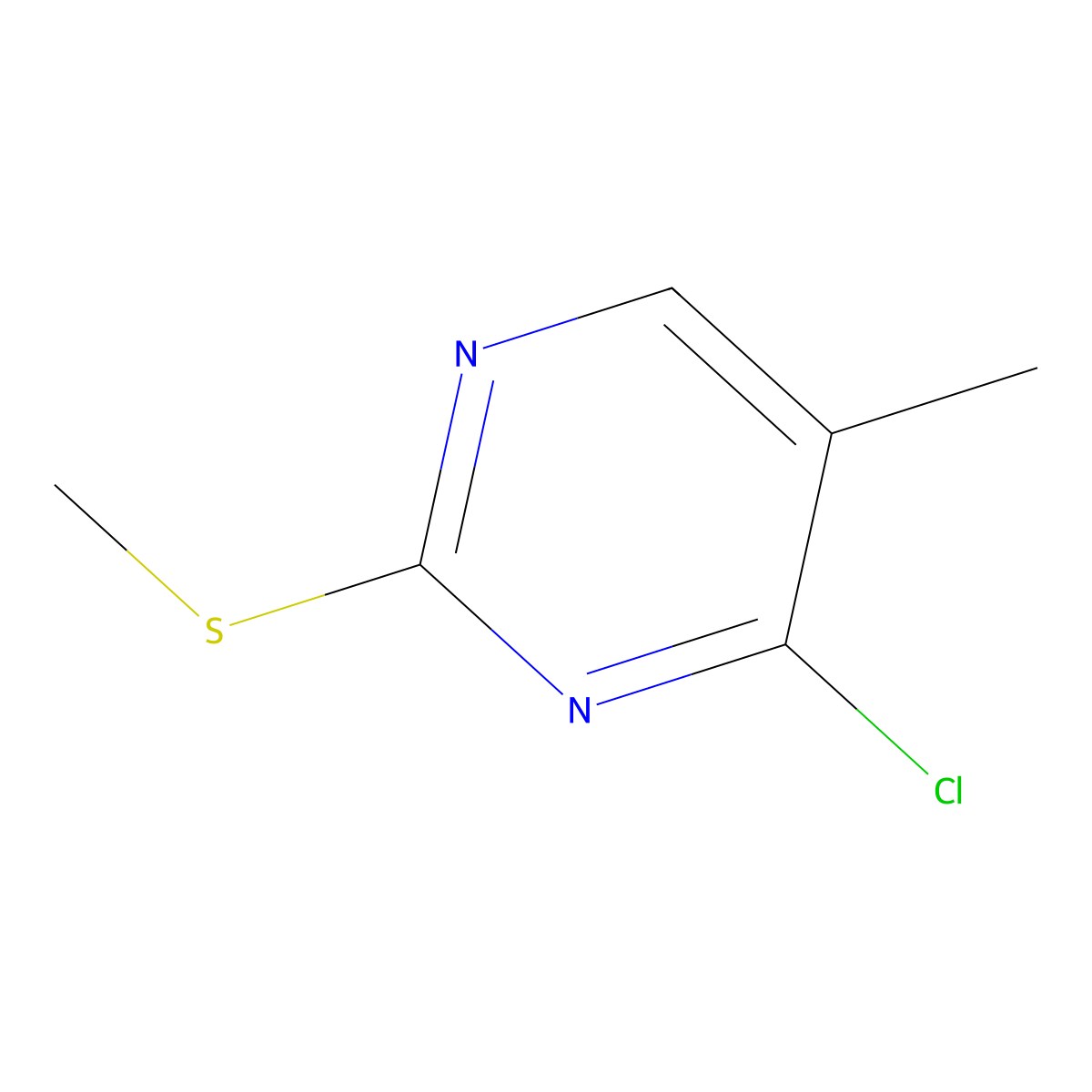 4-Chloro-5-methyl-2-(methylthio)pyrimidine molecular structure, CAS 61044-96-0
