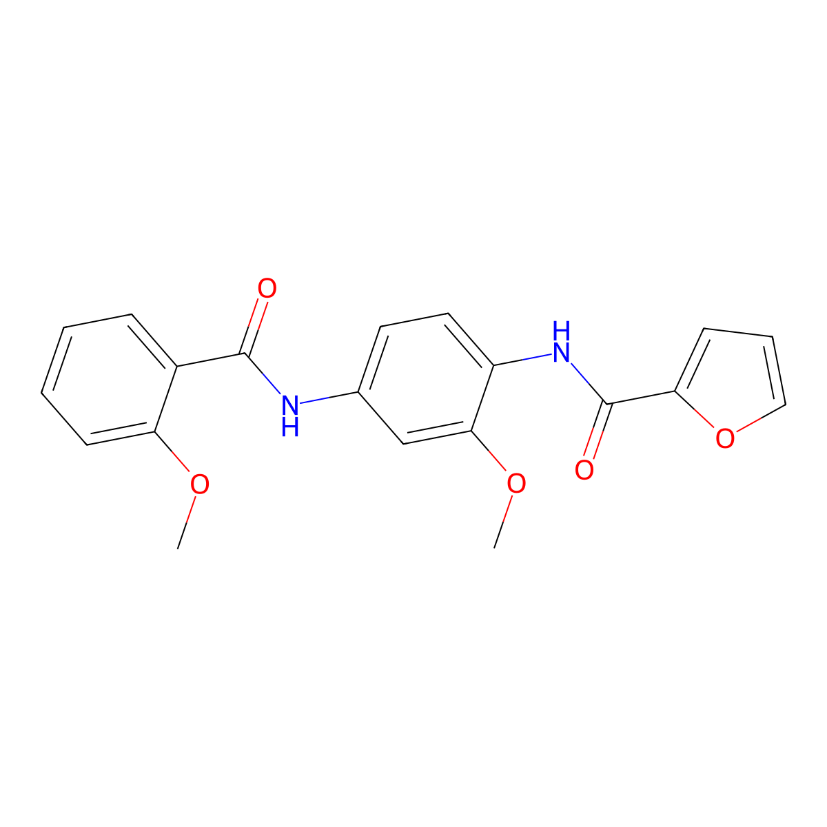 N-{2-methoxy-4-[(2-methoxybenzoyl)amino]phenyl}-2-furamide molecular structure, CAS 6105-45-9
