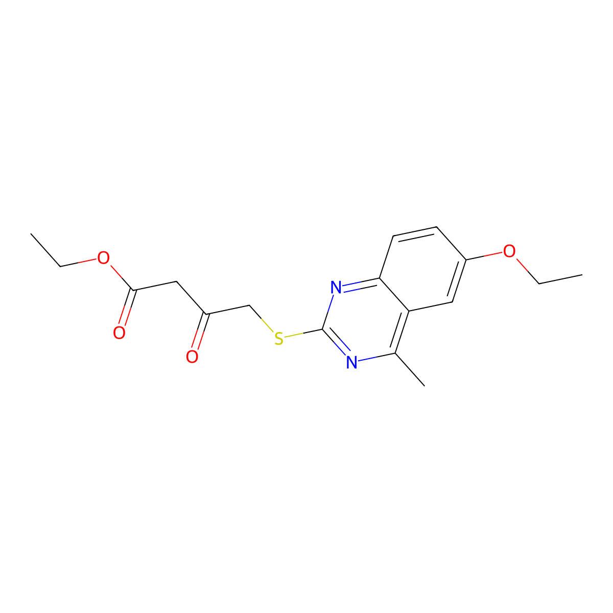 Ethyl 4-[(6-ethoxy-4-methylquinazolin-2-yl)sulfanyl]-3-oxobutanoate molecular structure, CAS 6105-58-4