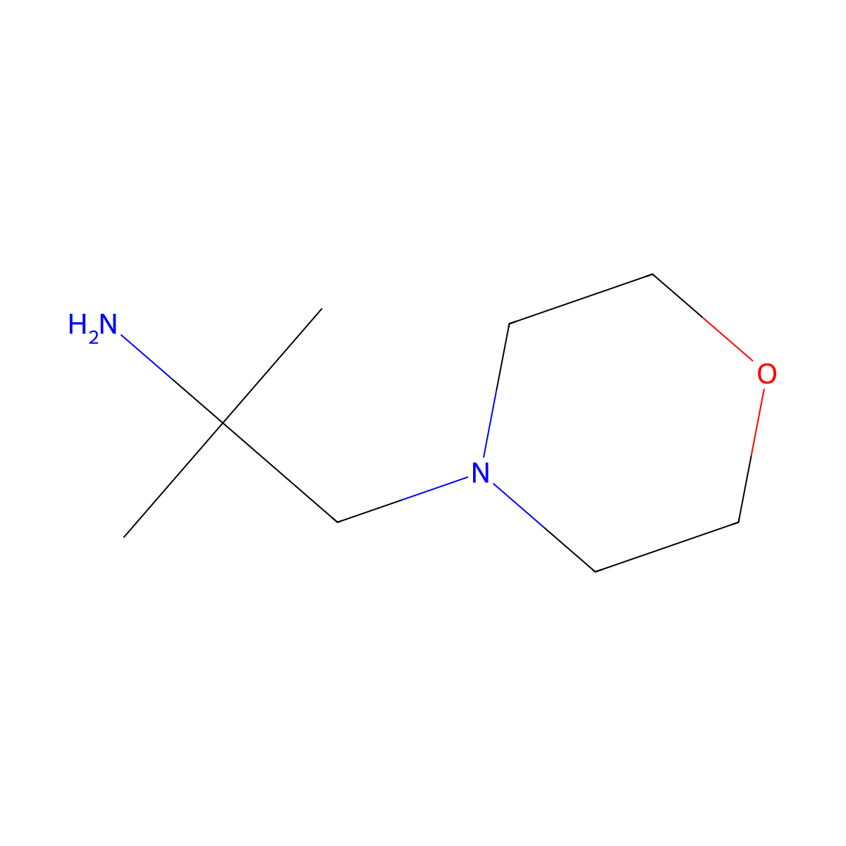 2-Methyl-1-(morpholin-4-yl)propan-2-amine molecular structure, CAS 6105-75-5