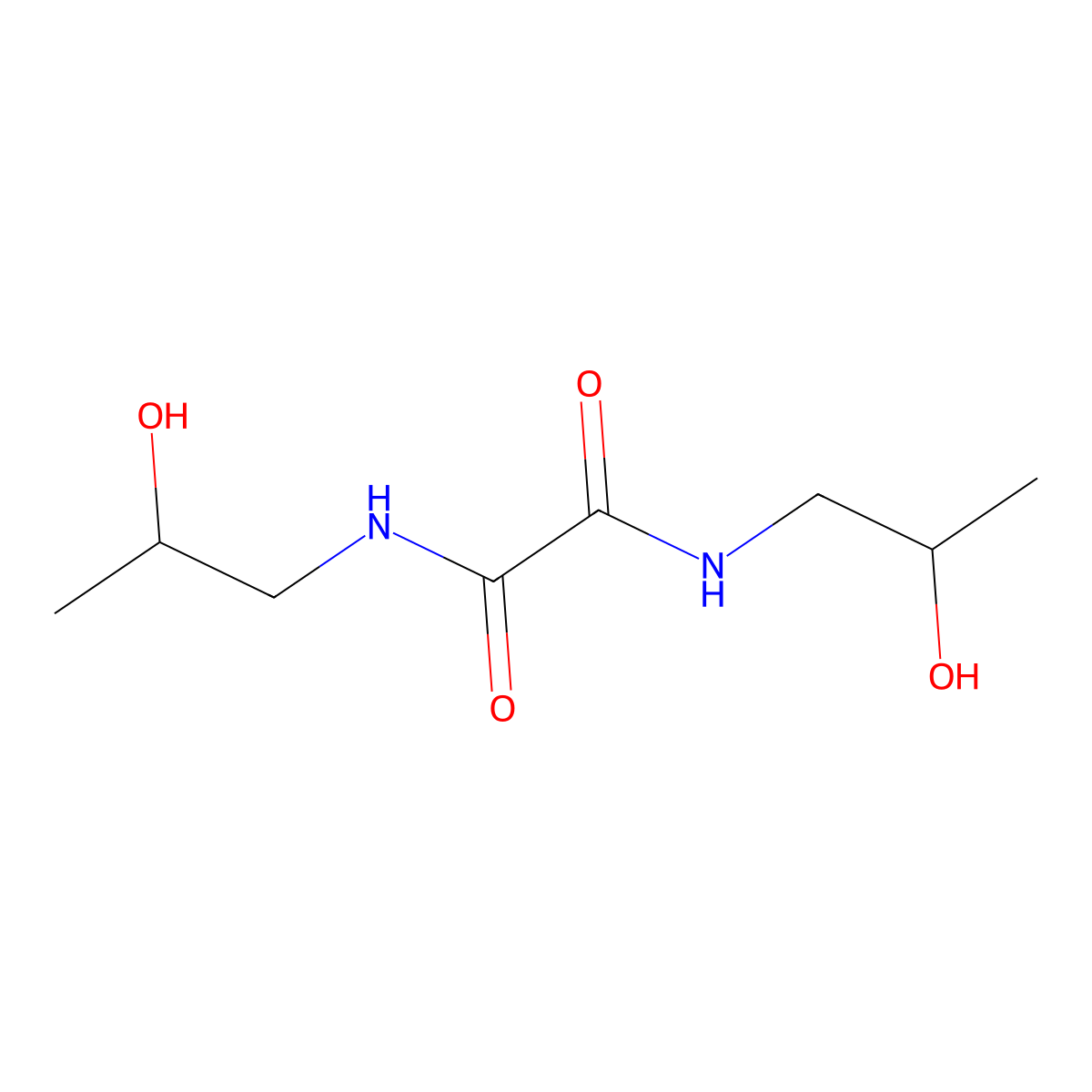 N,N'-bis(2-hydroxypropyl)oxamide molecular structure, CAS 61051-09-0