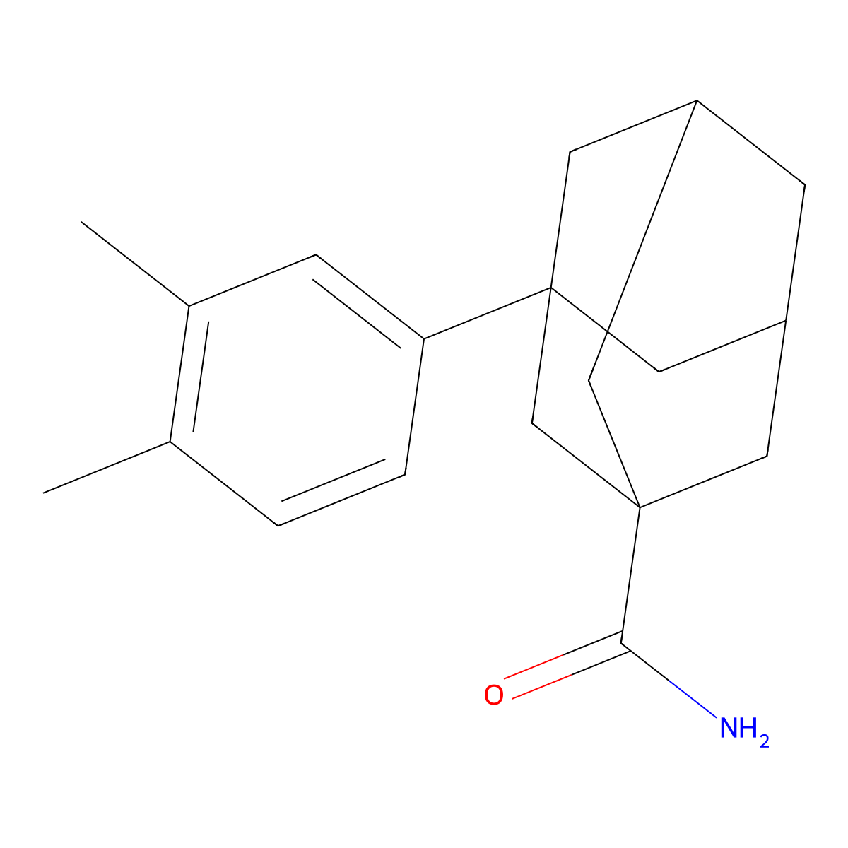 3-(3,4-Dimethylphenyl)adamantane-1-carboxamide molecular structure, CAS 61051-23-8