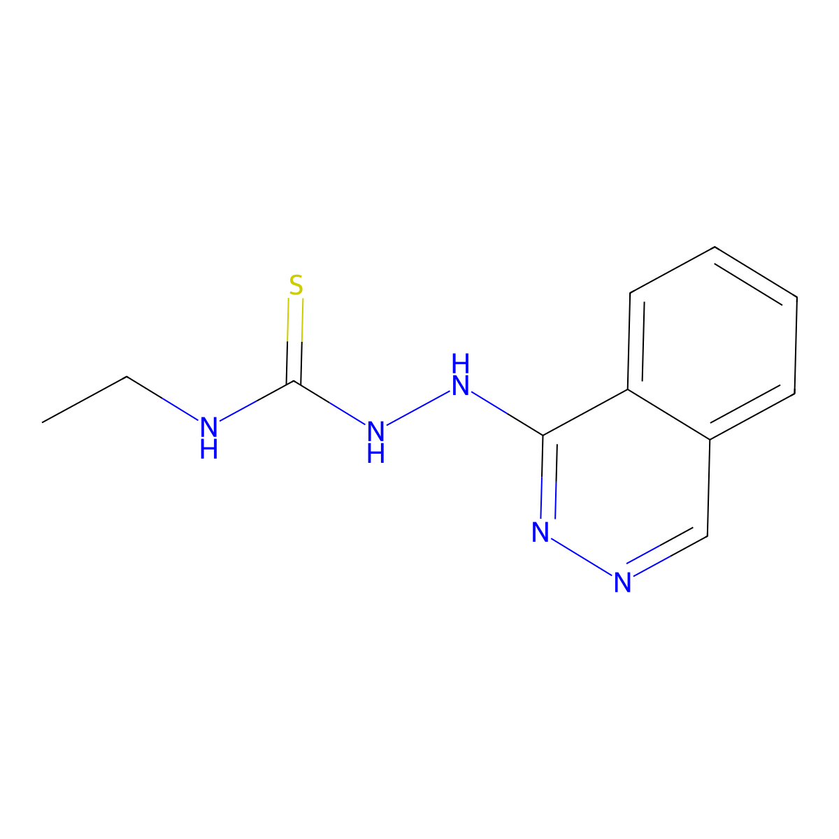 Hydrazinecarbothioamide, N-ethyl-2-(1-phthalazinyl)- molecular structure, CAS 61051-50-1