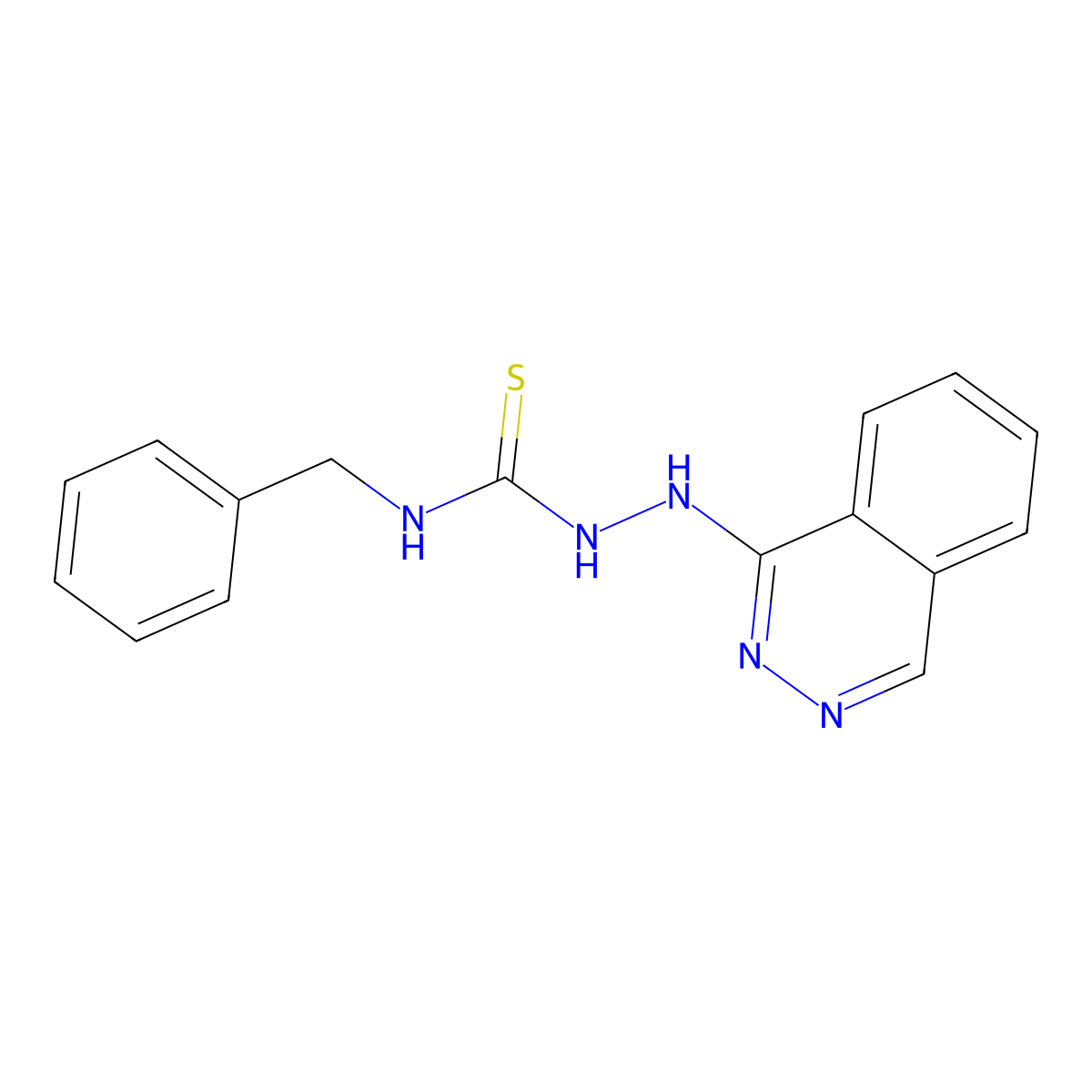 Hydrazinecarbothioamide, N-(phenylmethyl)-2-(1-phthalazinyl)- molecular structure, CAS 61051-55-6