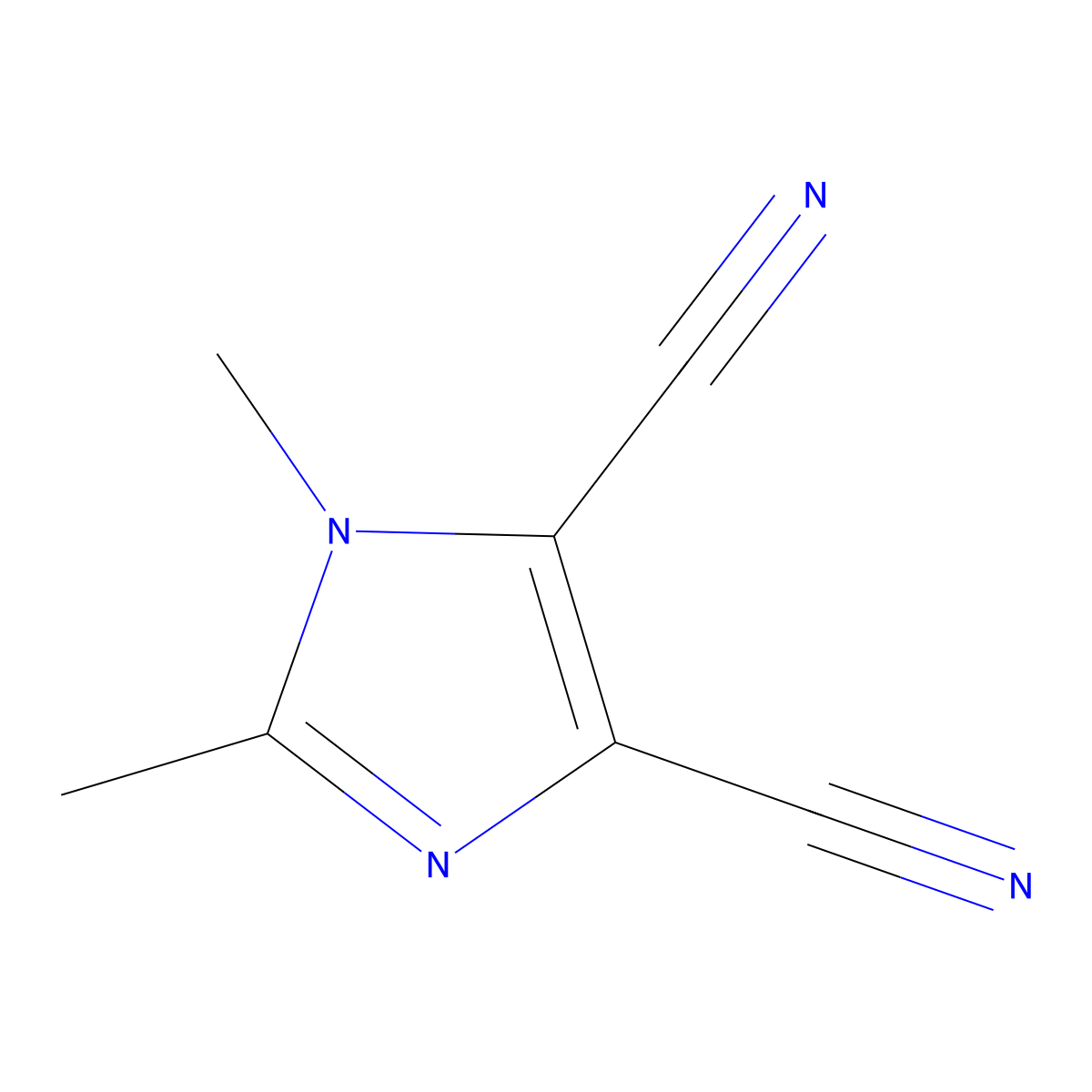 1,2-Dimethyl-1H-imidazole-4,5-dicarbonitrile molecular structure, CAS 61053-16-5