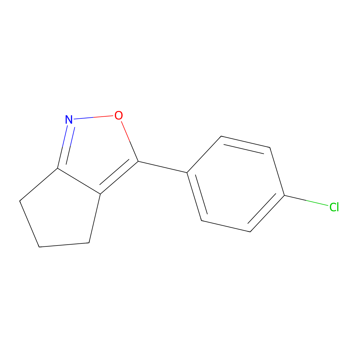 3-(4-Chlorophenyl)-5,6-dihydro-4H-cyclopenta[c]isoxazole molecular structure, CAS 61054-31-7