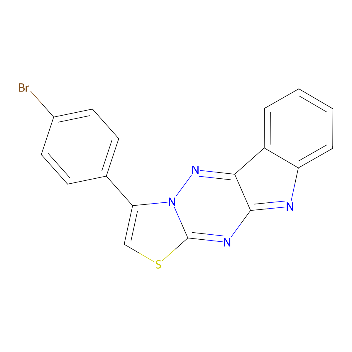 3-(4-Bromophenyl)[1,3]thiazolo[3',2':2,3][1,2,4]triazino[5,6-b]indole molecular structure, CAS 61054-44-2