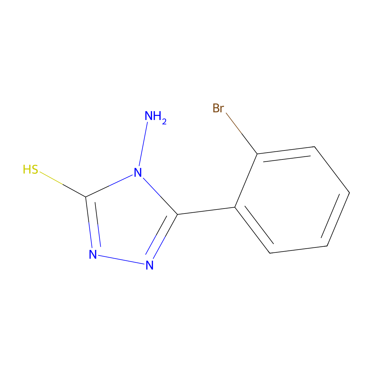 4-amino-5-(2-bromophenyl)-4H-1,2,4-triazole-3-thiol molecular structure, CAS 61055-40-1