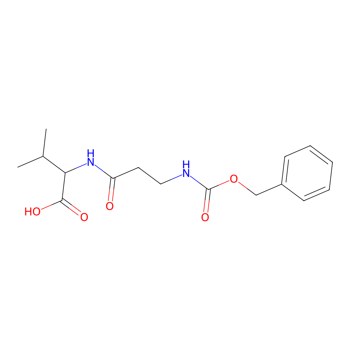 3-Methyl-2-[3-(phenylmethoxycarbonylamino)propanoylamino]butanoic acid molecular structure, CAS 61058-48-8