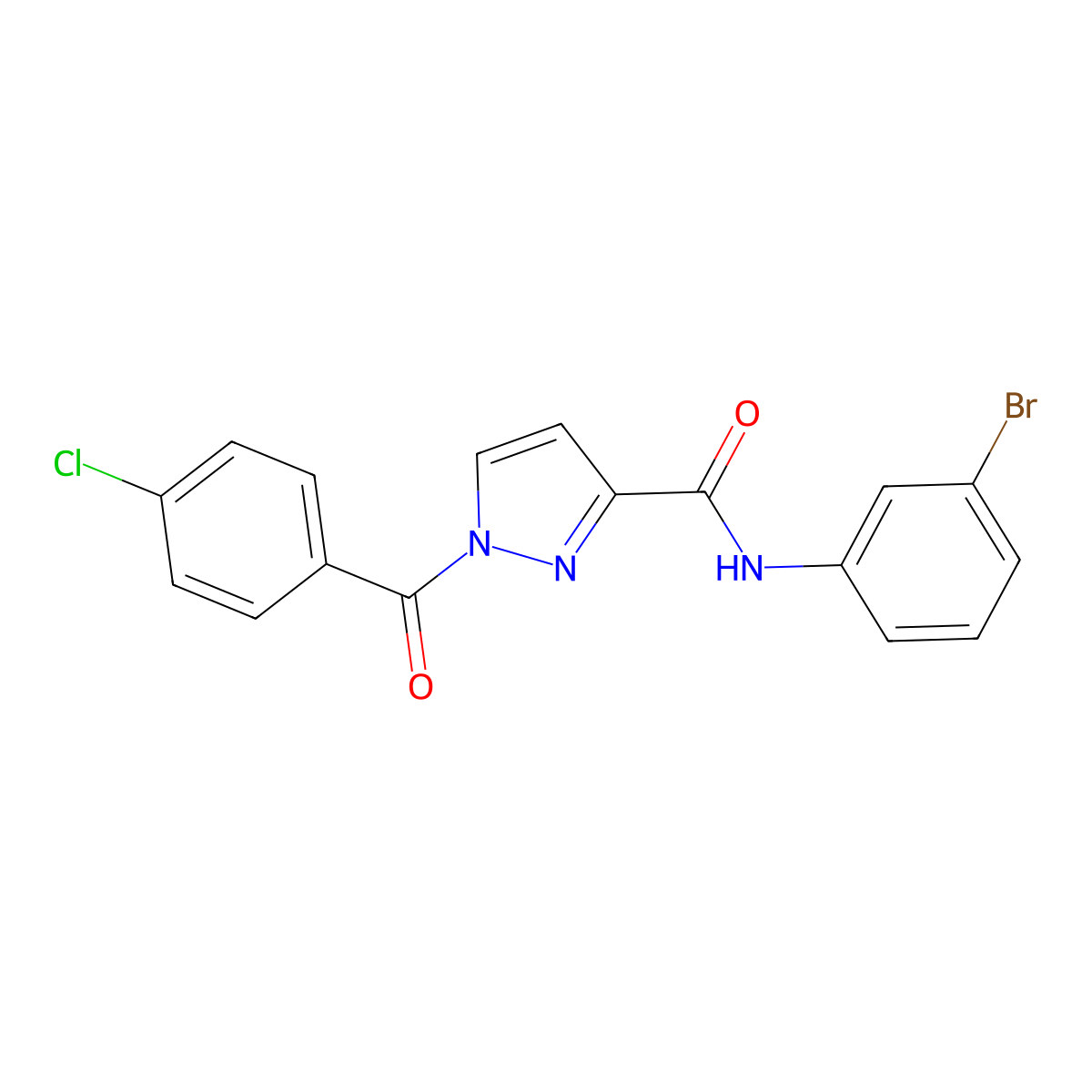 N-(3-bromophenyl)-1-(4-chlorobenzoyl)-1H-pyrazole-3-carboxamide molecular structure, CAS 6106-19-0