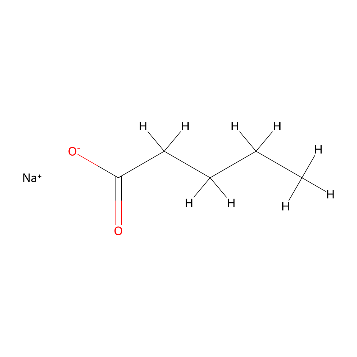 Sodium Valerate molecular structure, CAS 6106-41-8