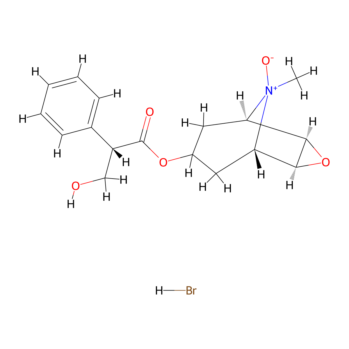 Aminoxyscopolamine hydrobromide molecular structure, CAS 6106-81-6