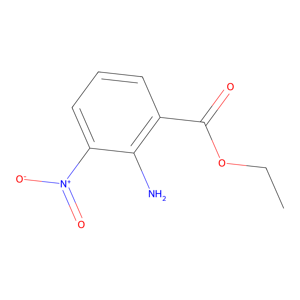 Ethyl 2-amino-3-(hydroxy(oxido)amino)benzoate molecular structure, CAS 61063-11-4