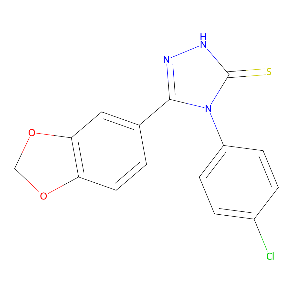5-(Benzo[d][1,3]dioxol-5-yl)-4-(4-chlorophenyl)-4H-1,2,4-triazole-3-thiol molecular structure, CAS 61066-53-3