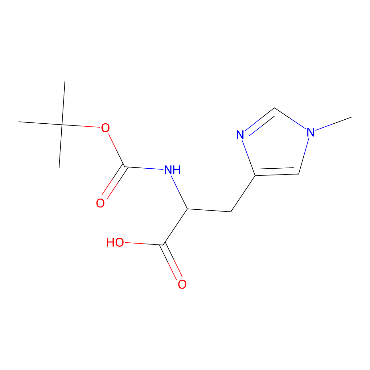 Boc-his(1-ME)-OH molecular structure, CAS 61070-20-0