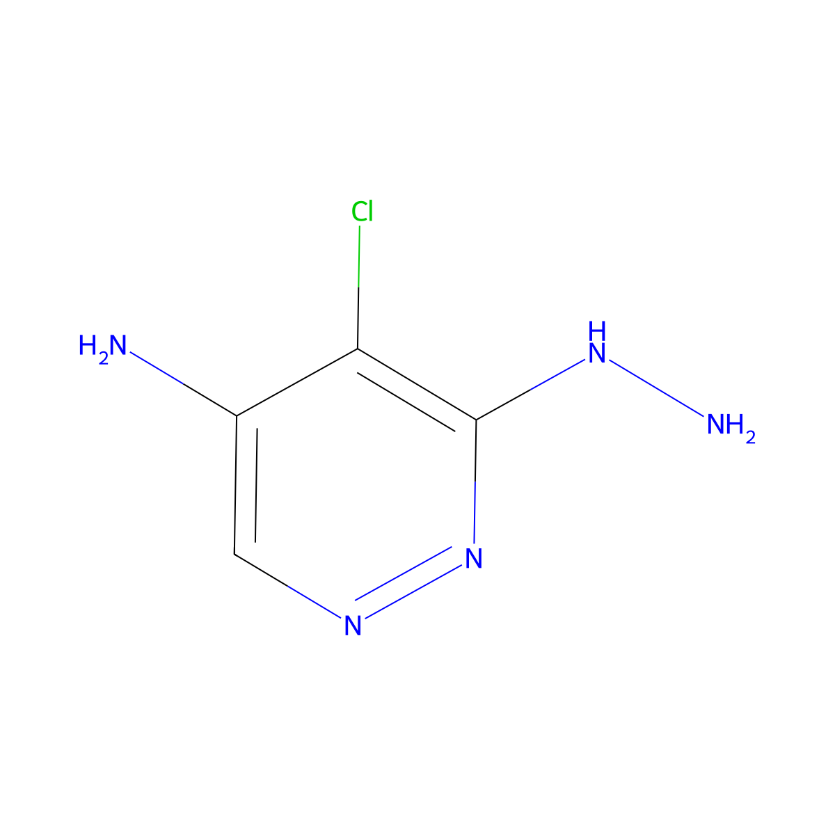 5-Chloro-6-hydrazinylpyridazin-4-amine molecular structure, CAS 61071-29-2