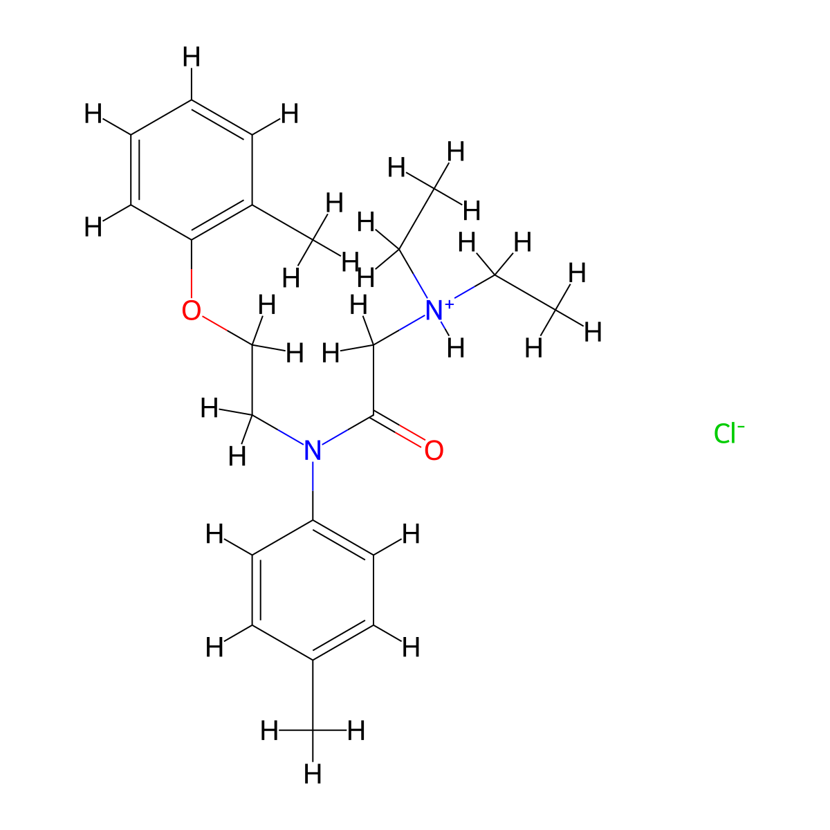 Acetanilide, 2-(diethylamino)-4'-methyl-N-(2-(o-tolyloxy)ethyl)-, hydrochloride molecular structure, CAS 61072-14-8
