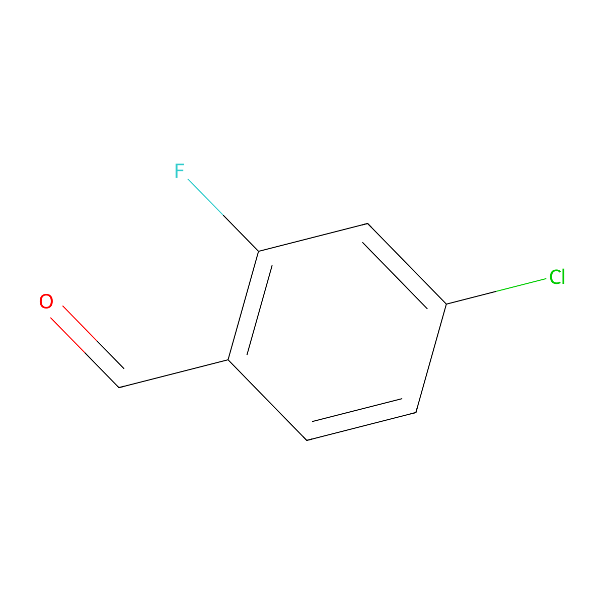 4-Chloro-2-fluorobenzaldehyde molecular structure, CAS 61072-56-8