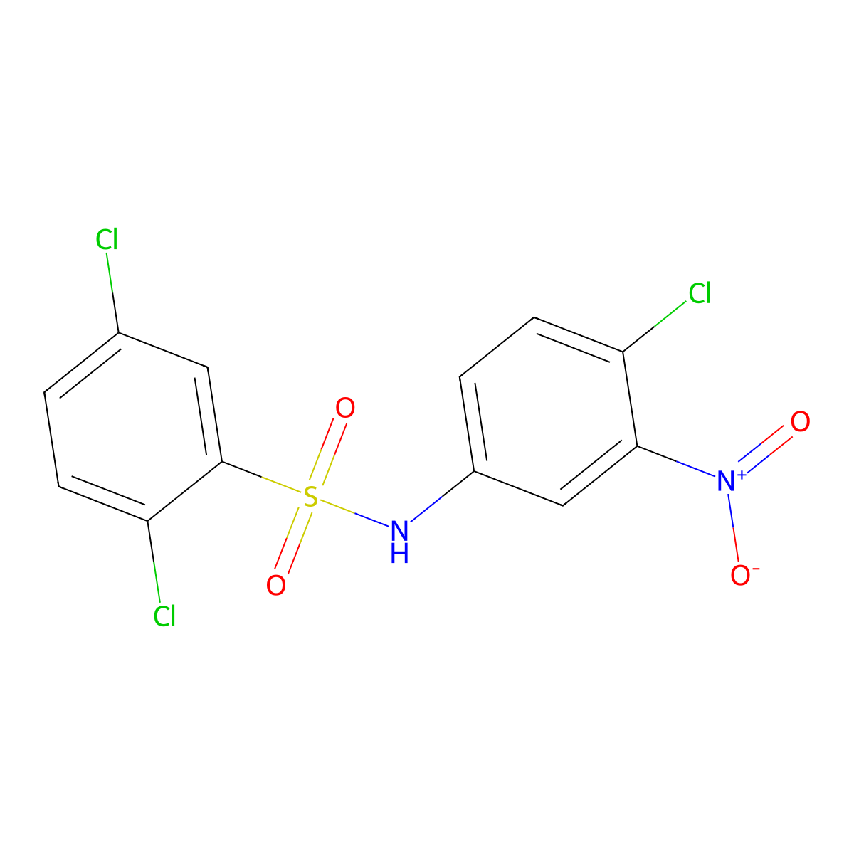 2,5-dichloro-N-(4-chloro-3-nitrophenyl)benzenesulfonamide molecular structure, CAS 61072-94-4