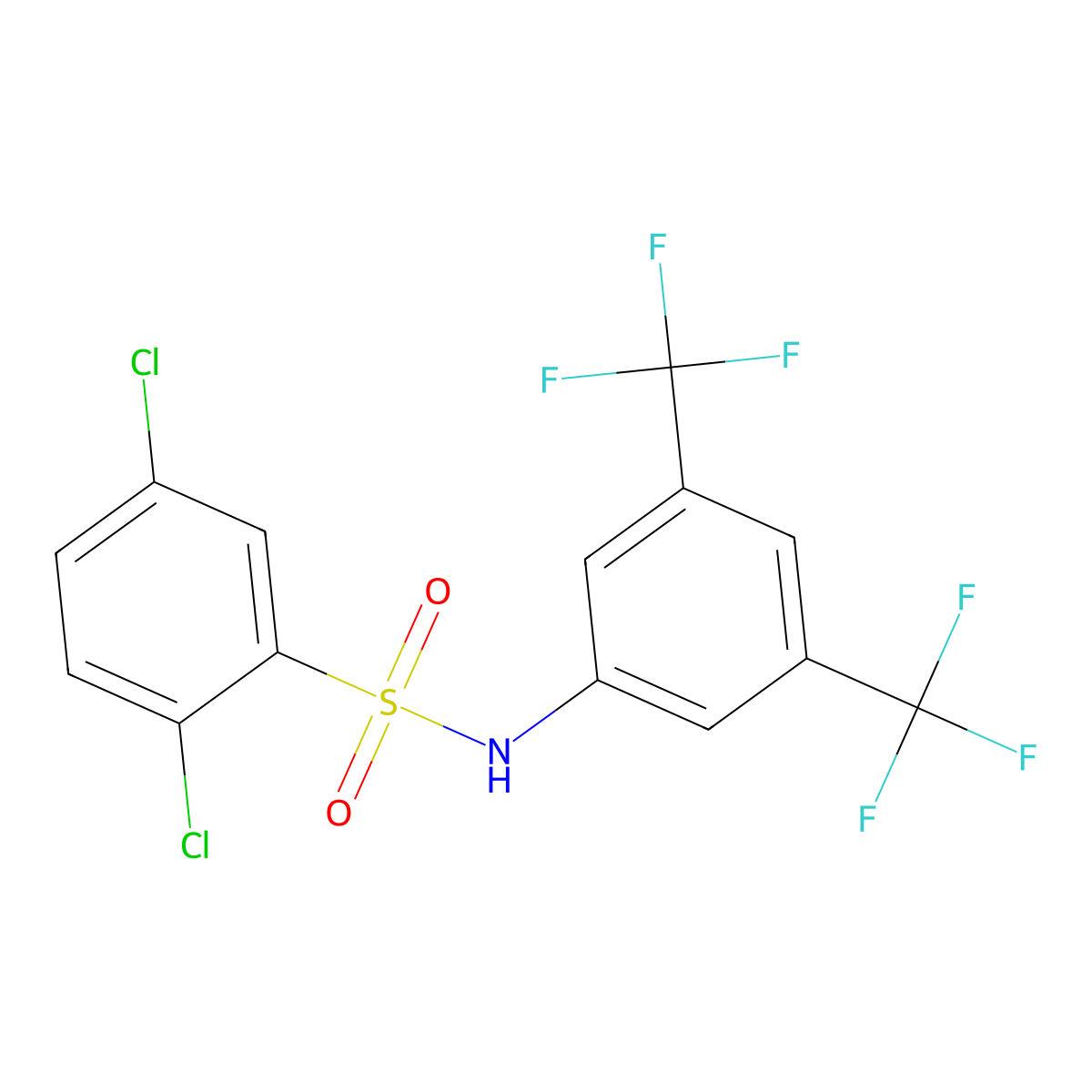 Benzenesulfonamide, N-[3,5-bis(trifluoromethyl)phenyl]-2,5-dichloro- molecular structure, CAS 61073-05-0