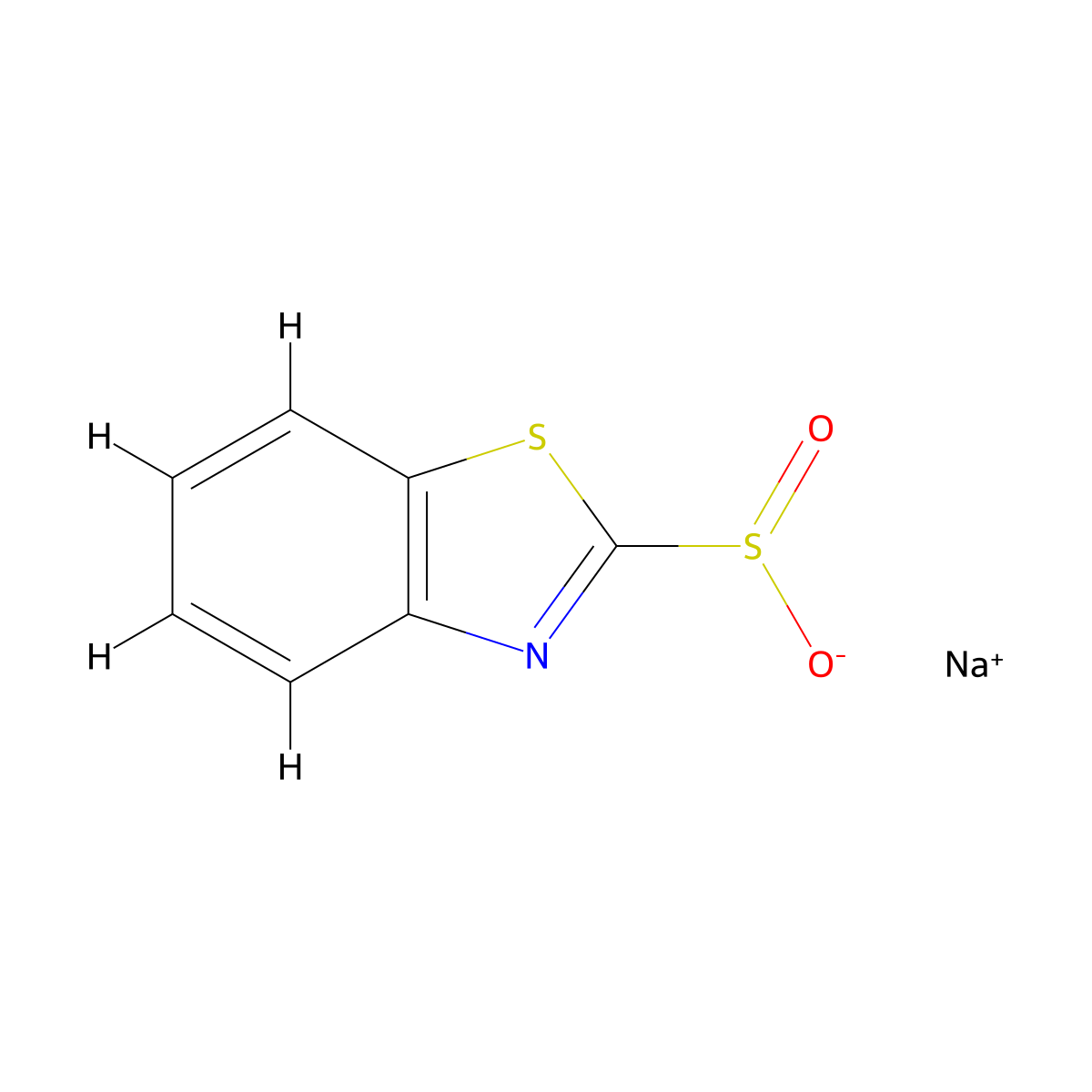 sodium 1,3-benzothiazole-2-sulfinate molecular structure, CAS 61073-62-9