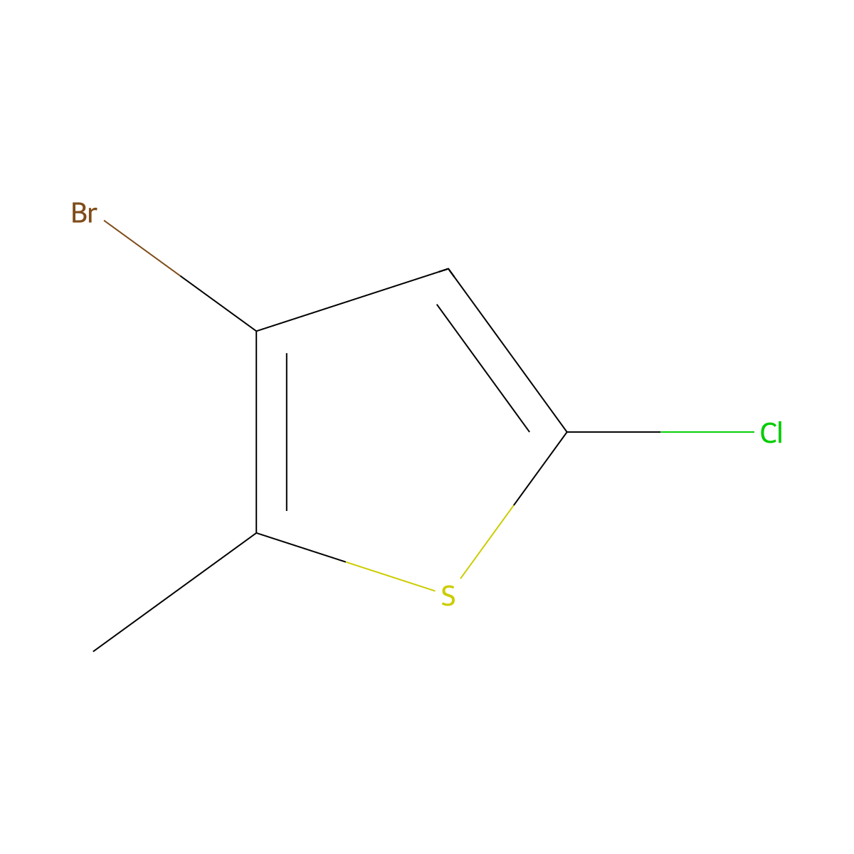 3-Bromo-5-chloro-2-methylthiophene molecular structure, CAS 61074-71-3
