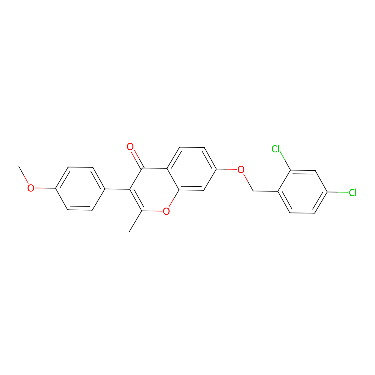 7-[(2,4-Dichlorophenyl)methoxy]-3-(4-methoxyphenyl)-2-methylchromen-4-one molecular structure, CAS 610749-99-0